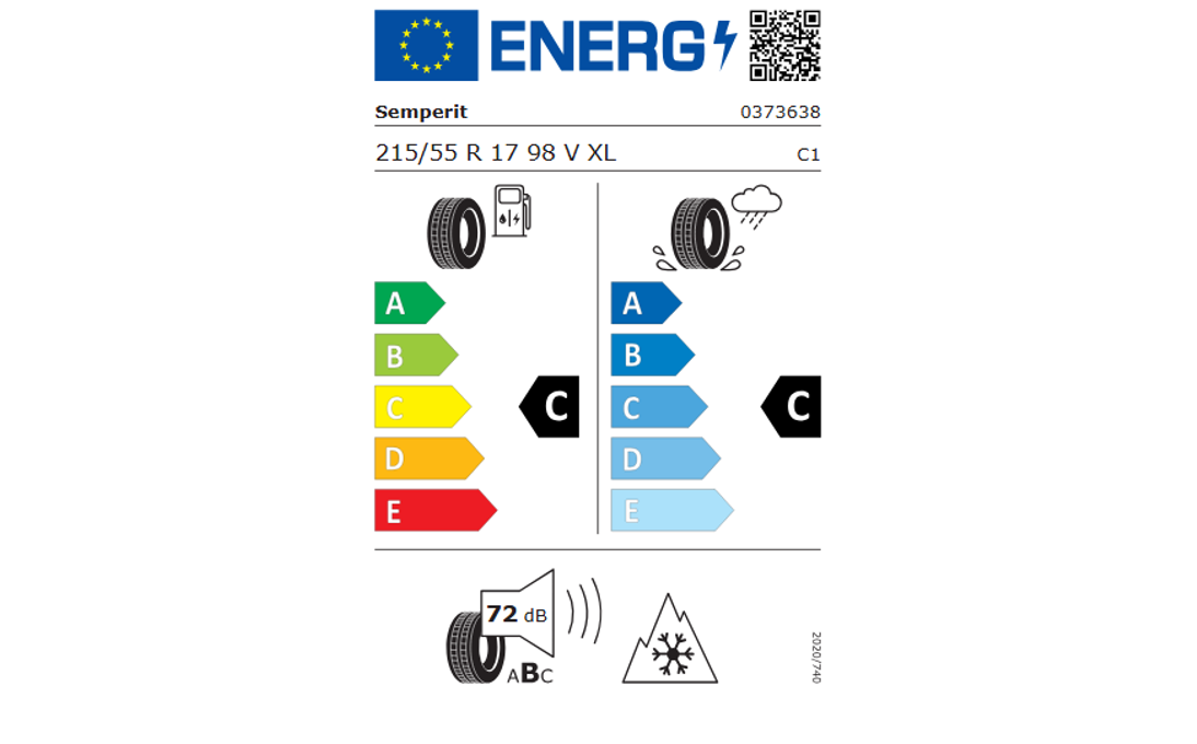 Koło zimowe VW Passat B9 z oponą Semperit, R17, prawe