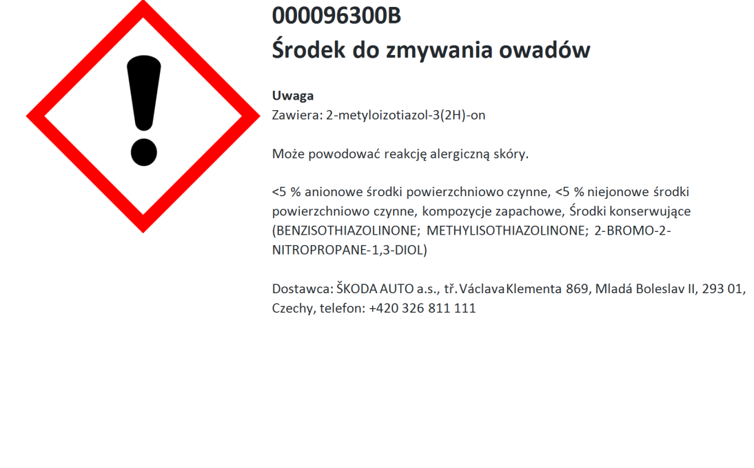 Środek do zmywania owadów