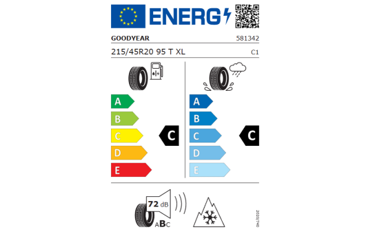 Koło zimowe VW ID3z oponą Goodyear,R20, prawe