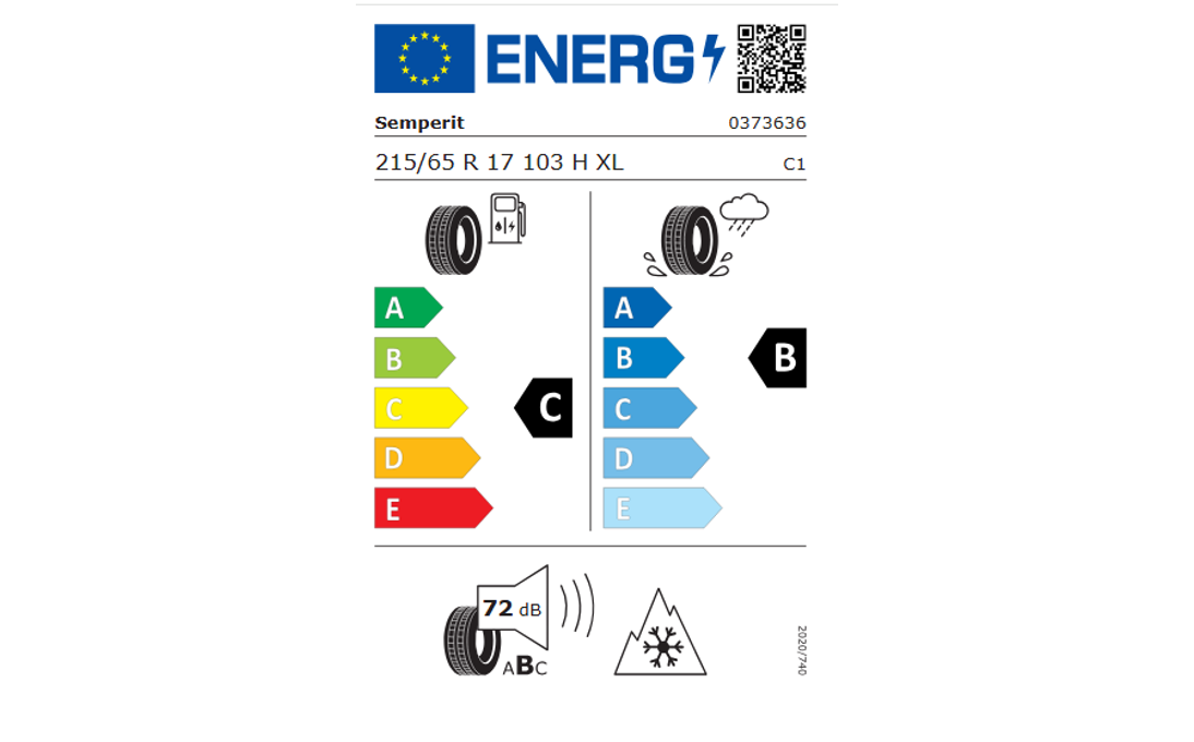 Koło zimowe VW Tiguan III z oponą Semperit, R17, prawe
