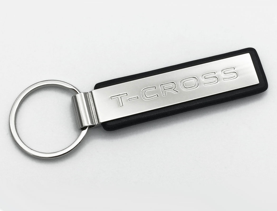 Brelok do kluczy metalowo-skórzany, T-Cross