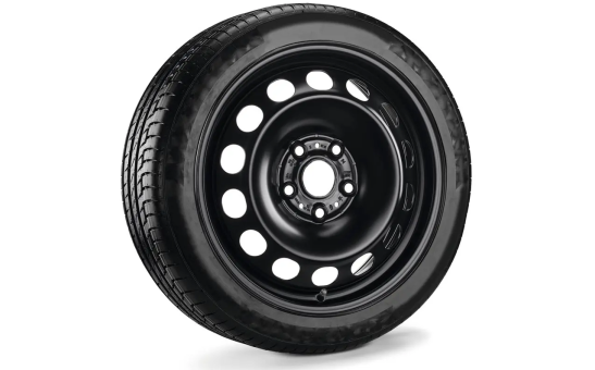 Koło zimowe Golf 8, stalowe 16" z oponą Bridgestone, prawe