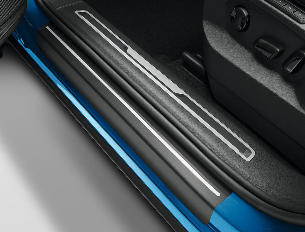 Folie ochronne progów, czarno-srebrne