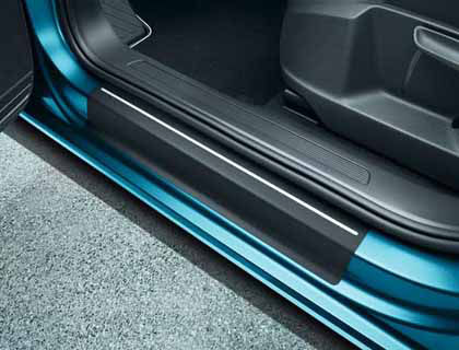 Folie ochronne progów, czarno-srebrne