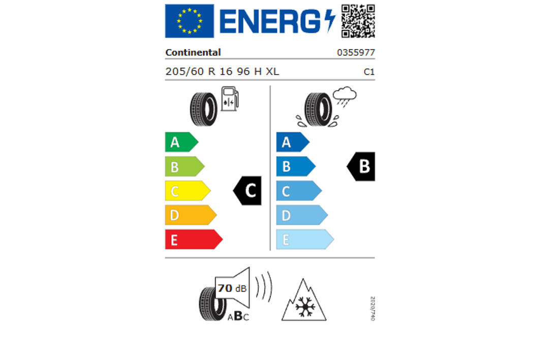 Koło zimowe VW Touran z oponą Continental, R16, prawe