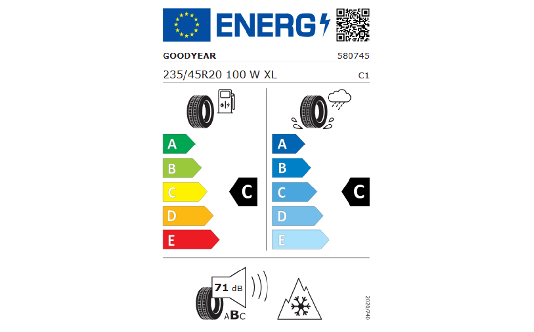 Koło zimowe VW ID.7 z oponą Goodyear, R20, prawe przód
